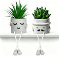 Fake Plant Artificial Succulent Plant with Mini Pot Tiny Decor Plant for Indoor Bathroom Windowsill Kitchen Office Desk Shelf Accessories 2PCS