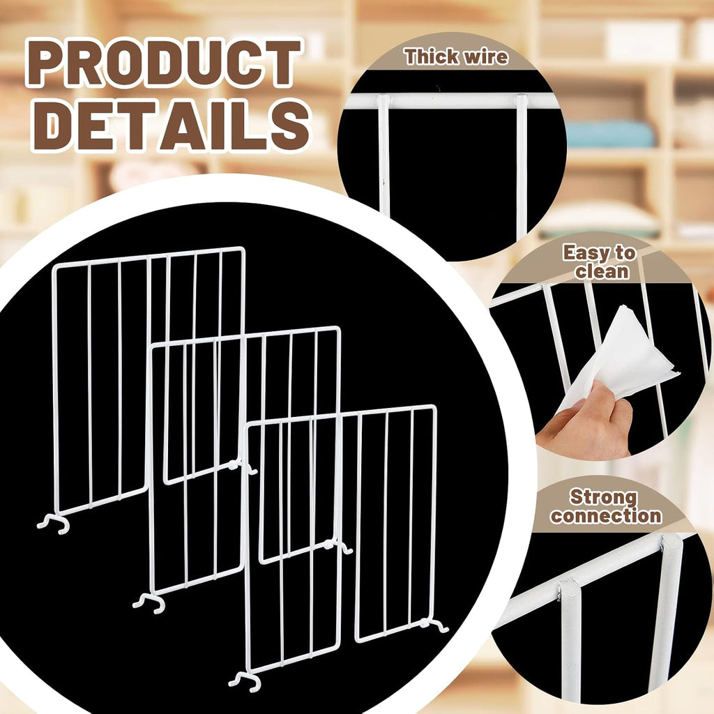 Amylove 12 Pcs Wire Shelf Dividers for Closet Organization, 10.6 x 12 Inch
