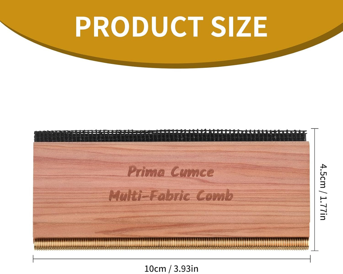 Cashmere Comb – 100 x 44 x 10mm Multi-Fabric Shaver for Clothing – Durable Cedar Wood Comb with Metal Pick – Easy to Use and Portable Fiber Cloth Pilling Remover Ideal for Sweaters, Fuzz
