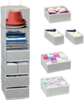 Simple Houseware 6 Shelf Hanging Closet Organizer with 5 Drawers Storage