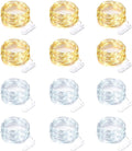 Yiaht 12 Pack Fairy Lights Battery Operated String Lights 7 Feet 20 Led Waterproof Christmas Lights Silver Wire Firefly Starry Moon Lights for Bedroom DIY Party WW+WT