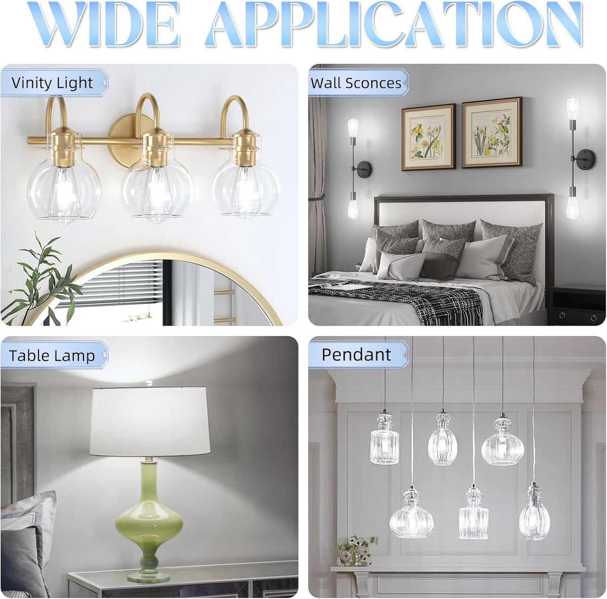 GvvooHome Edison Bulbs E26 LED Bulb 60 watt Equivalent 4000K Daylight White