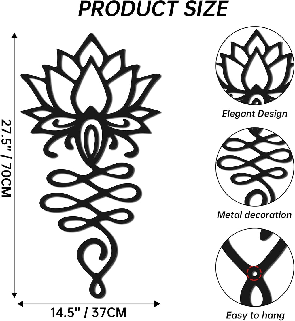 Xedatric Lotus Wall Decor Metal Sculpture for Yoga Room Meditation Decor