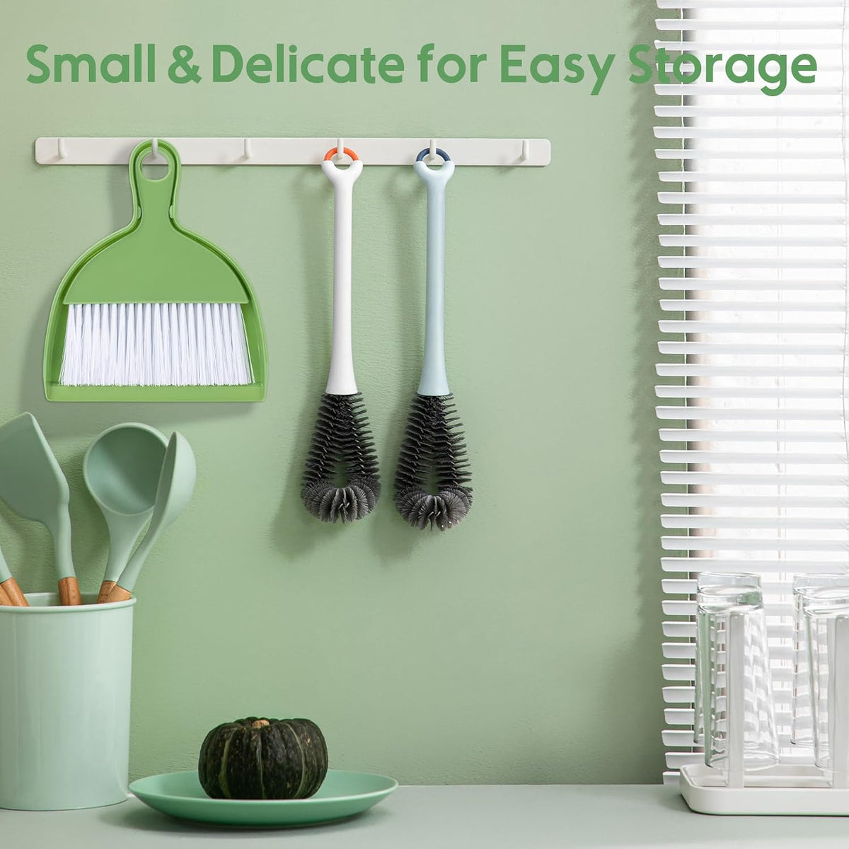 THINKLEARN 2PCS Small Dust Pan and Brush Set