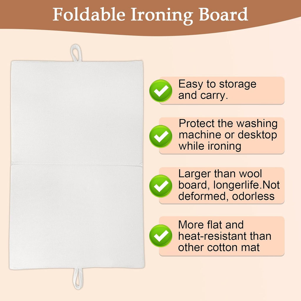 Small Ironing Mat Foldable for Tabletop, Washer, Bed, 24x16 Inch