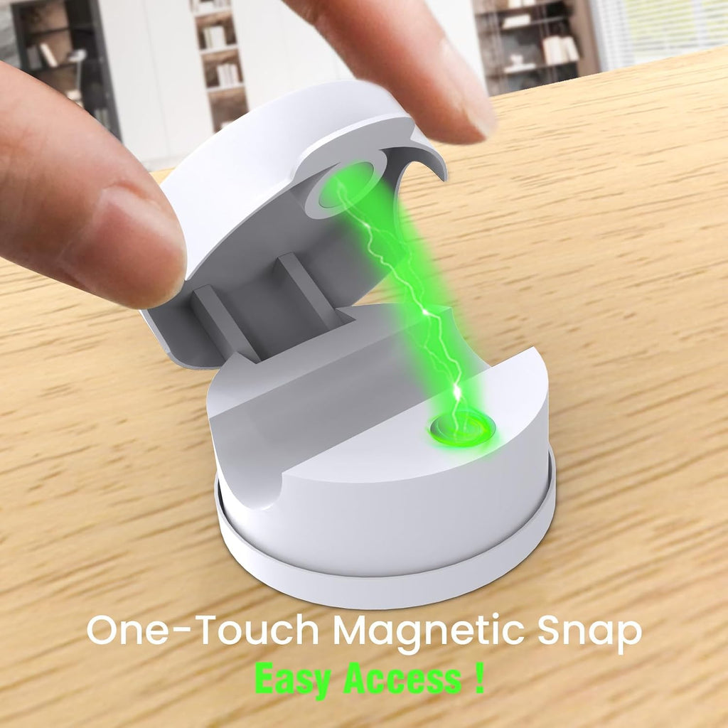 Magnetic Cable Clips Cord Organizer 10 Pack 360° Adhesive Phone Cord Holder for Desk, Nightstand, Car, Home, Office Cable Management Accessories-White