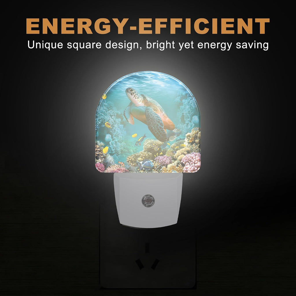 Night Lights Plug into Wall, Sea Turtle Night Light with Dusk to Dawn Smart Sensor for Bedroom Bathroom Hallway Kitchen, Led Nightlights for Boys Girls Women Men