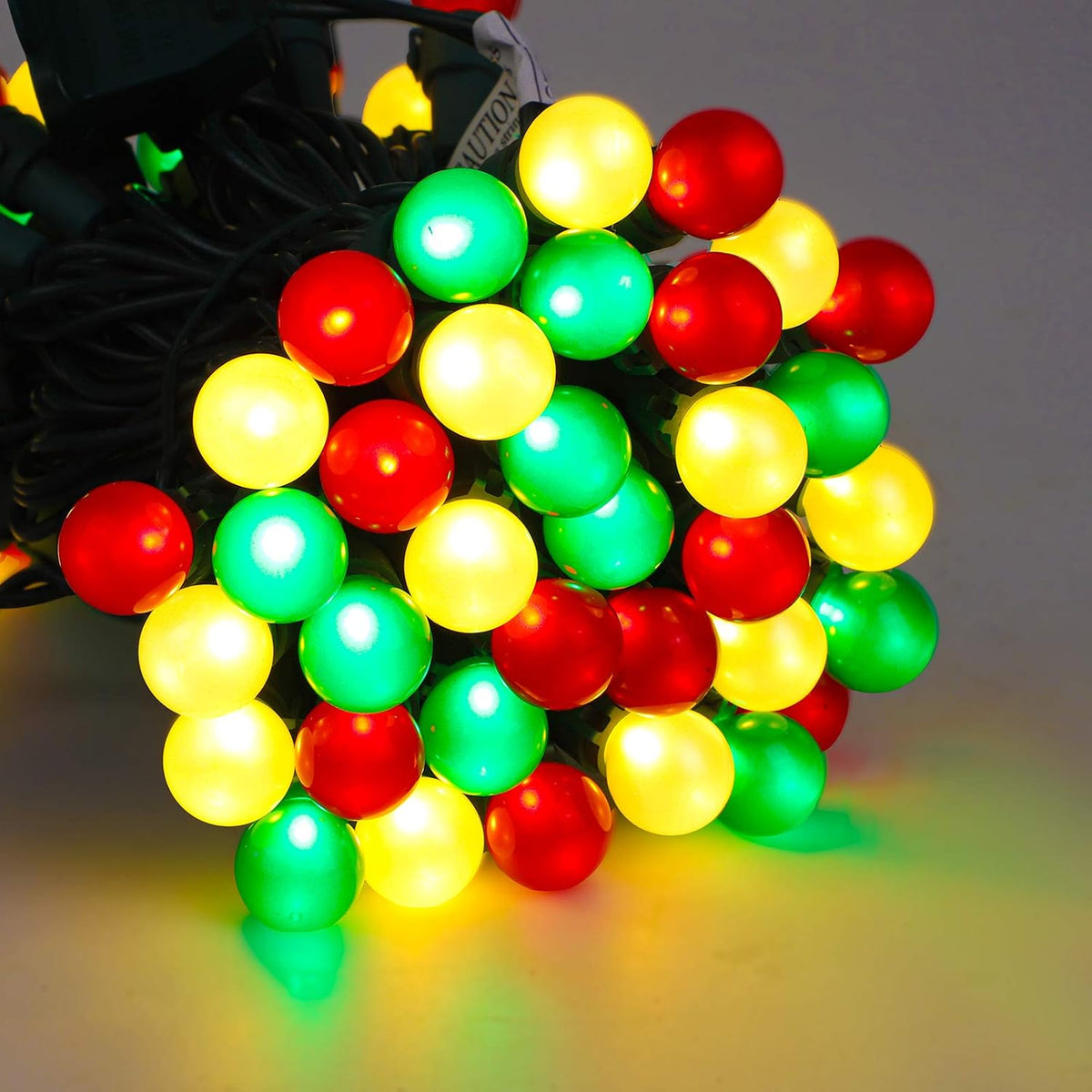 Ruisita Christmas Globe LED String Lights 19 FT 70 Red, Green, White Color LED String Lights, UL Certified String Lights for Outdoor and Indoor, Holiday, Fairy Garden, Patio, Christmas Decor