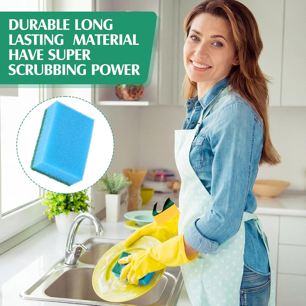 Patelai 100 Pcs 100 Pcs Heavy Duty Sponges Bulk Dish Sponges, Blue