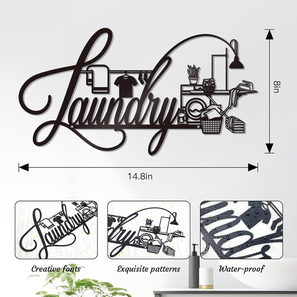 Bnesi Bathroom Wall Decor Modern Bathroom decor Metal Bathroom Wall Art Farmhouse Bathroom Sign Funny Bathroom Hanging Decor for Home (Beautiful)