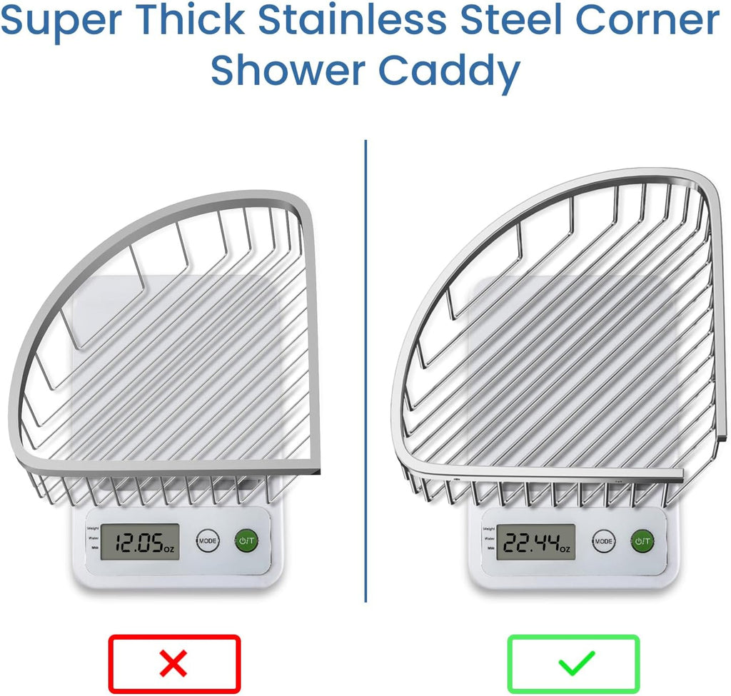 Shower Basket Stainless Shower Corner Shelf, 304 Caddy Stainless Steel Rustproof, Organizer Wall Mounted Basket(Includes Screws)-Triangle Basket