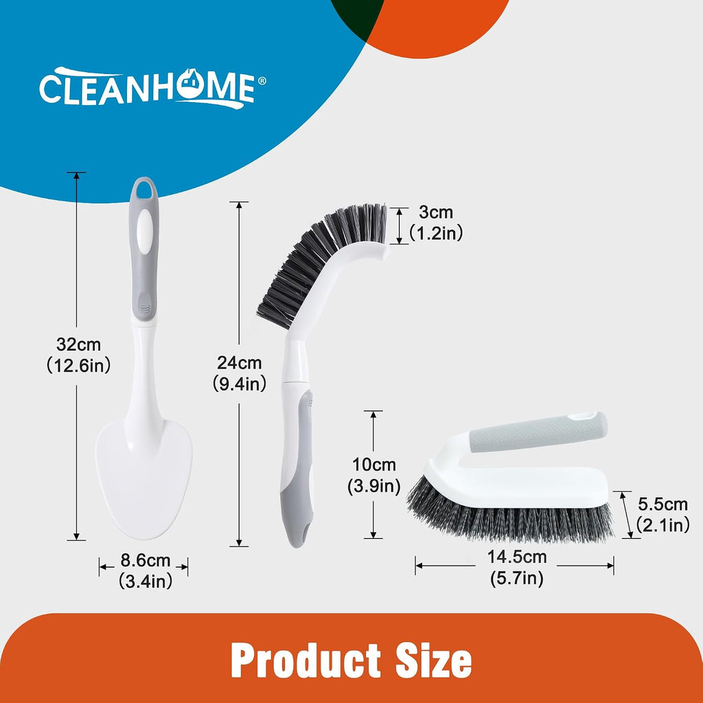 CLEANHOME 3 Pcs Scrub Brush,Multifunctional Cleaning Brush Set