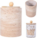 Travertine Qtip Holder Dispenser Container Bathroom Vanity Organizer