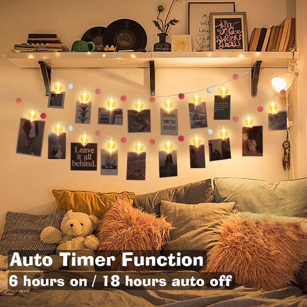 ChiRee 9.86Ft Photo Heart Clip String Lights
