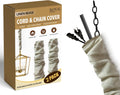 Royal Designs, Inc. Cord & Chain Cover 4 ft Silk Type Fabric, Chandelier Pendant Lighting Chain & Cable Management, Touch Fastener, Linen Beige - 2 Pack