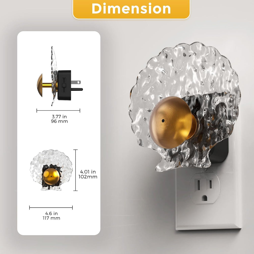 L LOHAS LED Shell Night Light, 2 Pack, Night Lights Plug into Wall