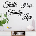 Hotop 4 Pcs Faith Hope Family Love Metal Wall Decor, Metal Sign Wall Art
