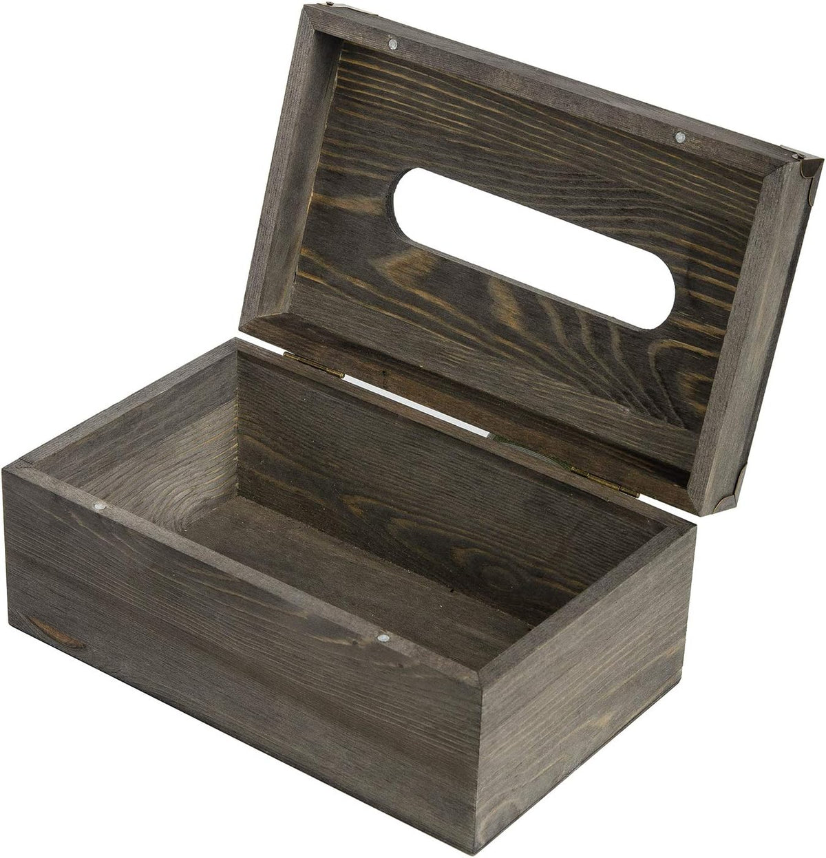 Distressed Wooden Rustic Facial Tissue Box Holder Tissue Box Cover Napkin Dispenser for Bathroom Living Room Dining Room Bedroom Toilet (Grey)