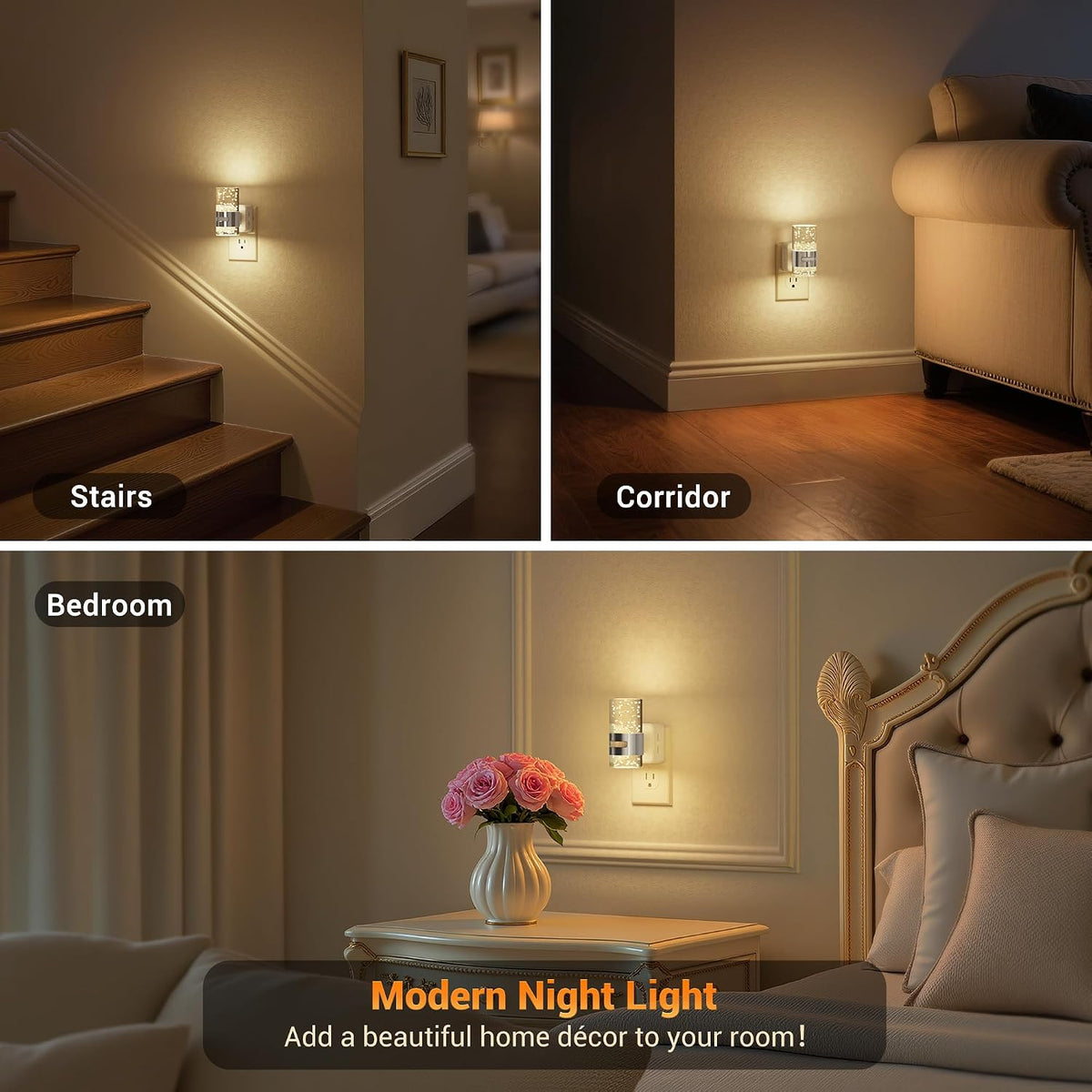JandCase Motion Sensor Night Light, Dimmable Night Lights Plug Into Wall