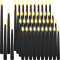 Rossesay 48 Pcs Flameless Taper Candles LED Taper Candles, Black