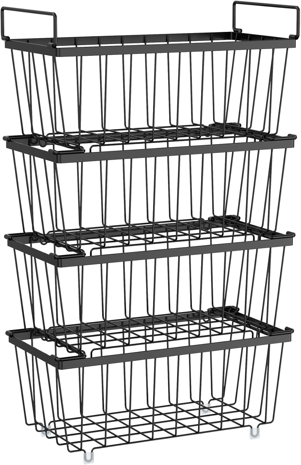 iSPECLE Freezer Organizer Bins - Small Storage Baskets for 7 Cu.Ft, 4 Pack