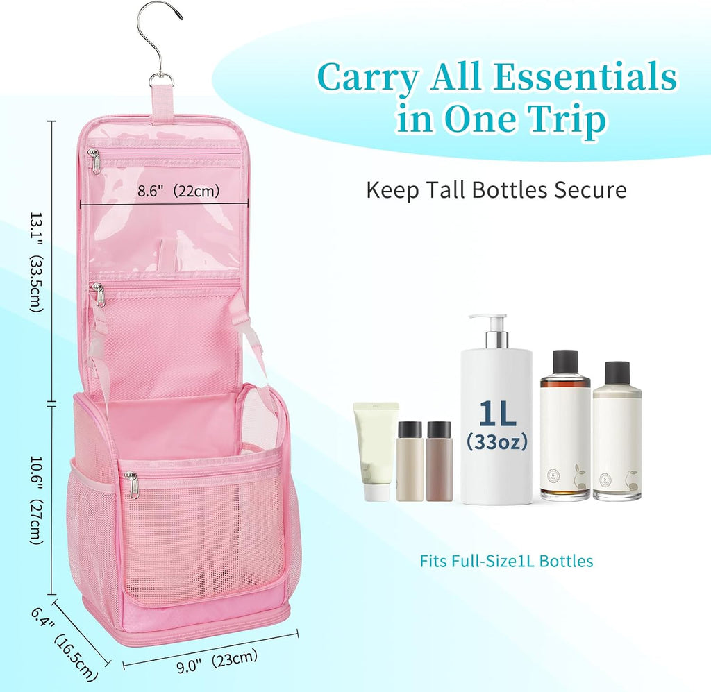 Mesh Shower Caddy Portable, Toiletry Bags for Travel, Pink
