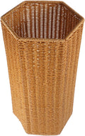 Angoily Artificial Rattan Umbrella Stand with Large Capacity Storage Bucket and Tray Indoor Umbrella Holder for Entryway and Office Multi-Use Rainshade Organizer with Yoga Mat Storage 15.55X7.87X7.48In