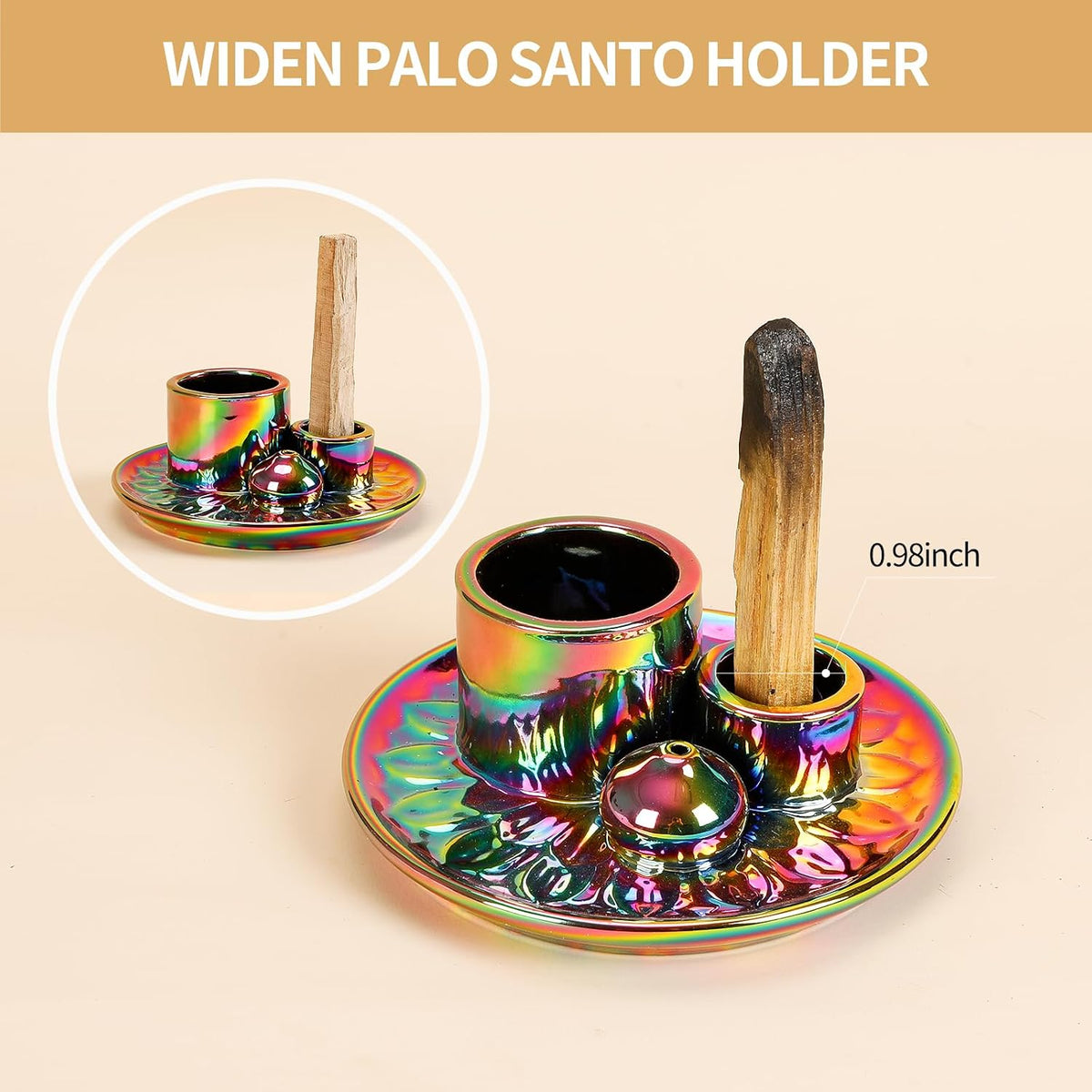 Ceramic Palo Santo and Sage Incense Holder, Colorful