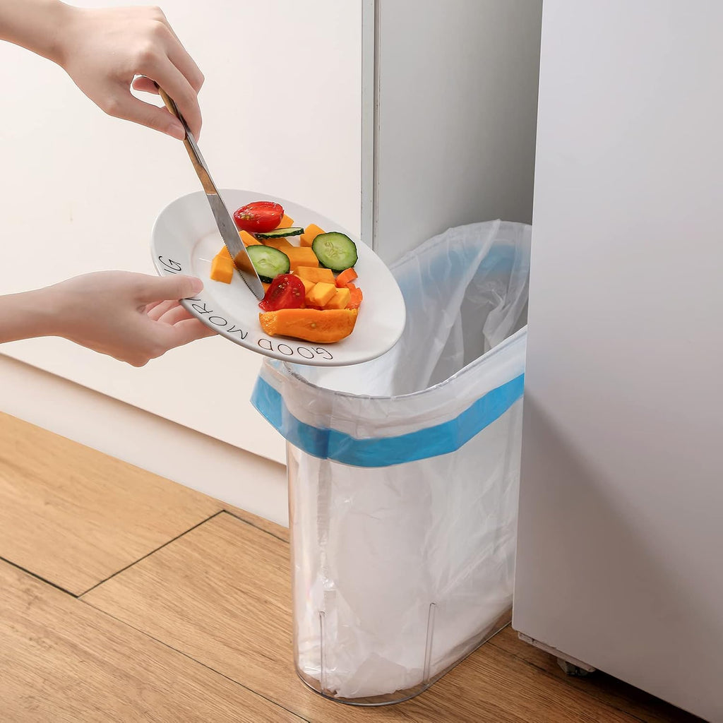 Anyoifax Small Trash Can Slim Garbage Can 3 Gallon Waste Basket, Clear