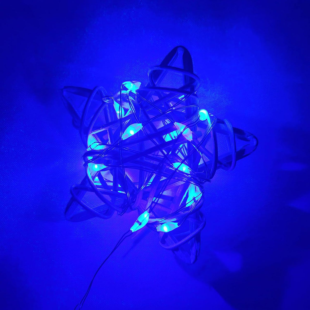 12 Pack 20 LEDs Fairy Lights Battery Operated String Lights - 7 ft Mini Silver Wire Firefly Starry Moon Lights for Mason Jars DIY Wedding Party Bedroom Christmas Decor (Blue)