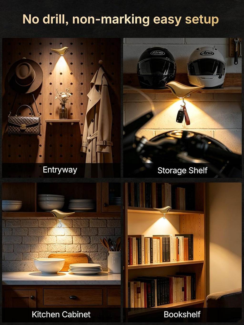 Bird Motion Sensor Light Indoor: Auto Light Up Dark Hallways