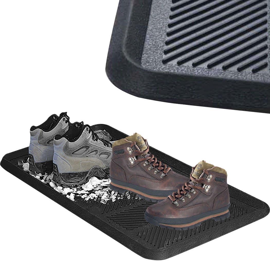 SafetyCare Rubber Shoe & Boot Tray - Multi-Purpose - 32 x 16 Inches - 1 Mat