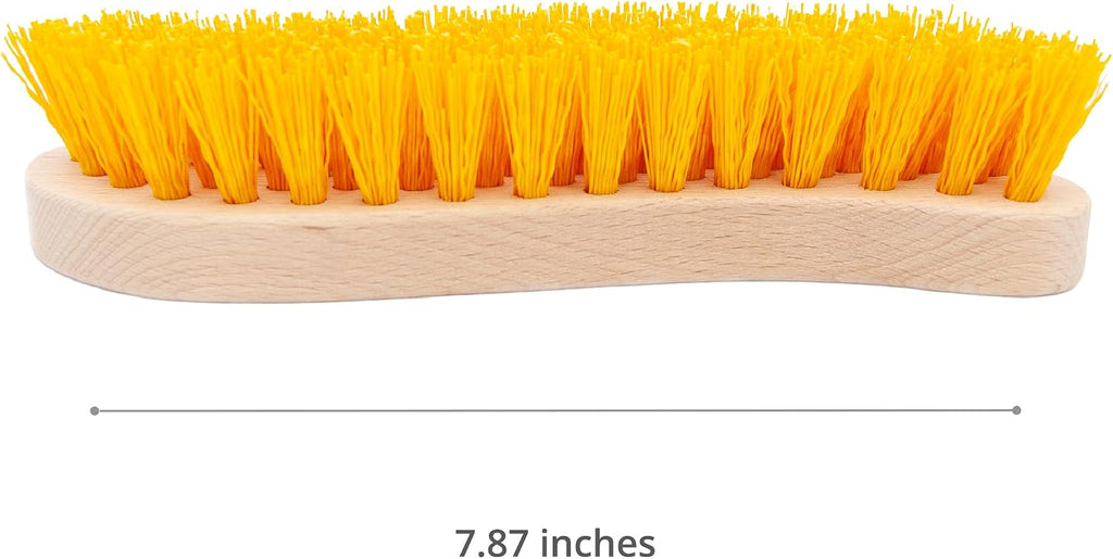 Scrub Brush - Stiff Bristle Brush for Deep Cleaning, Nylon Brush with Hard Bristle, Utility Hand Brush for Indoor and Outdoor, Wooden Scrubbing Brush, Hard Brush Heavy Duty Boot Hand Scrubber