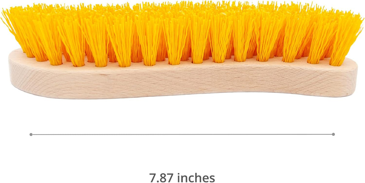 Scrub Brush - Stiff Bristle Brush for Deep Cleaning, Nylon Brush with Hard Bristle, Utility Hand Brush for Indoor and Outdoor, Wooden Scrubbing Brush, Hard Brush Heavy Duty Boot Hand Scrubber