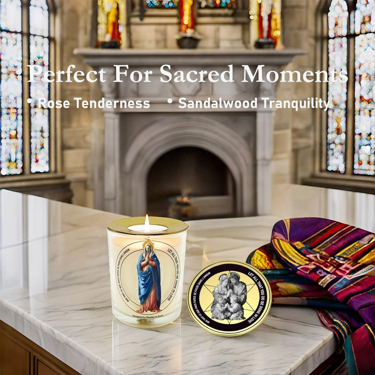 Our Blessing Mother Virgin Mary Rose Fragrance Candle 50H
