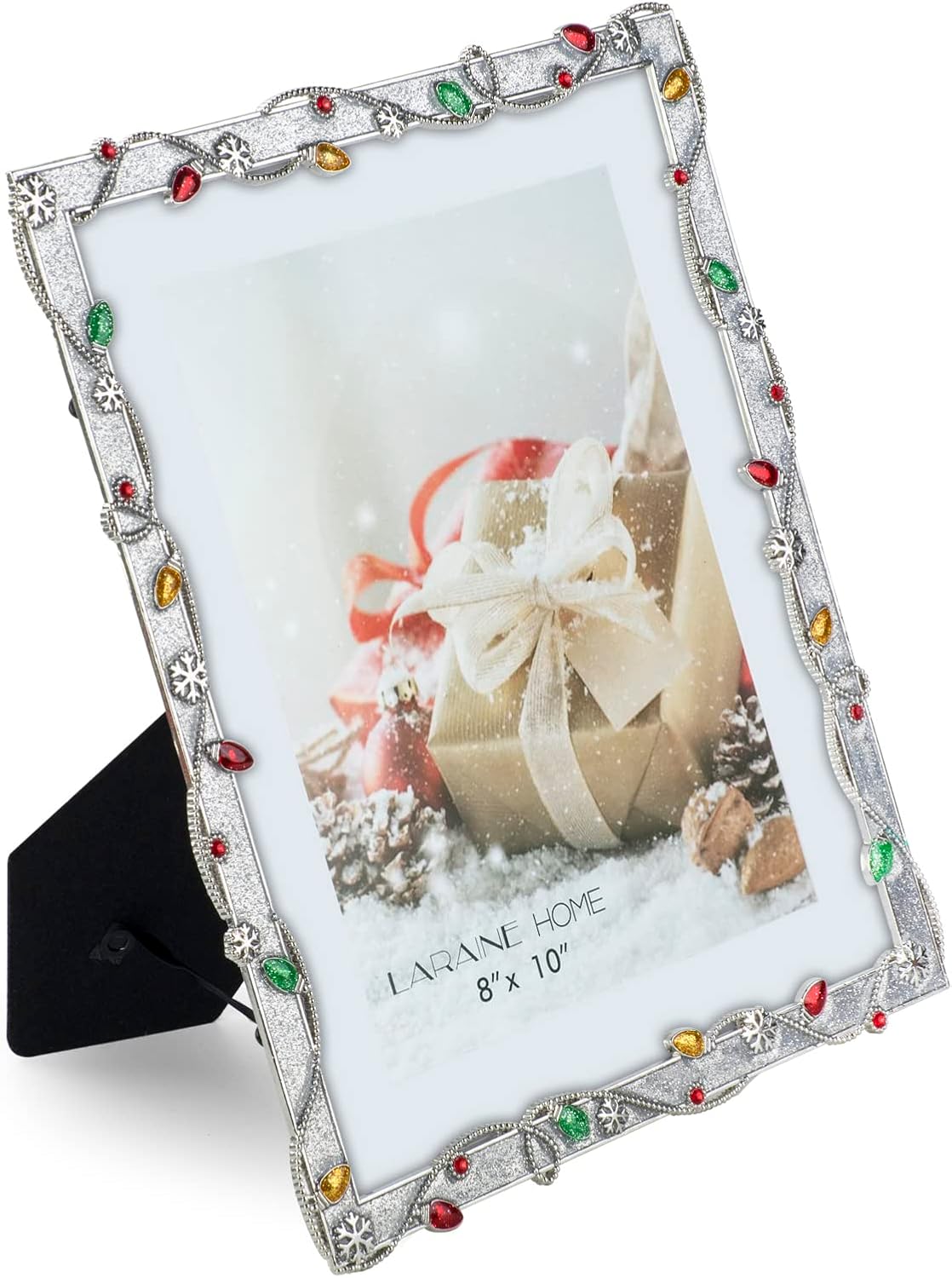 LARAINE Picture Photo Frame 8x10 Metal 2026 Christmas High Definition Display Pictures for Tabletop Home Decorative Holiday Gift (Silver,8x10)