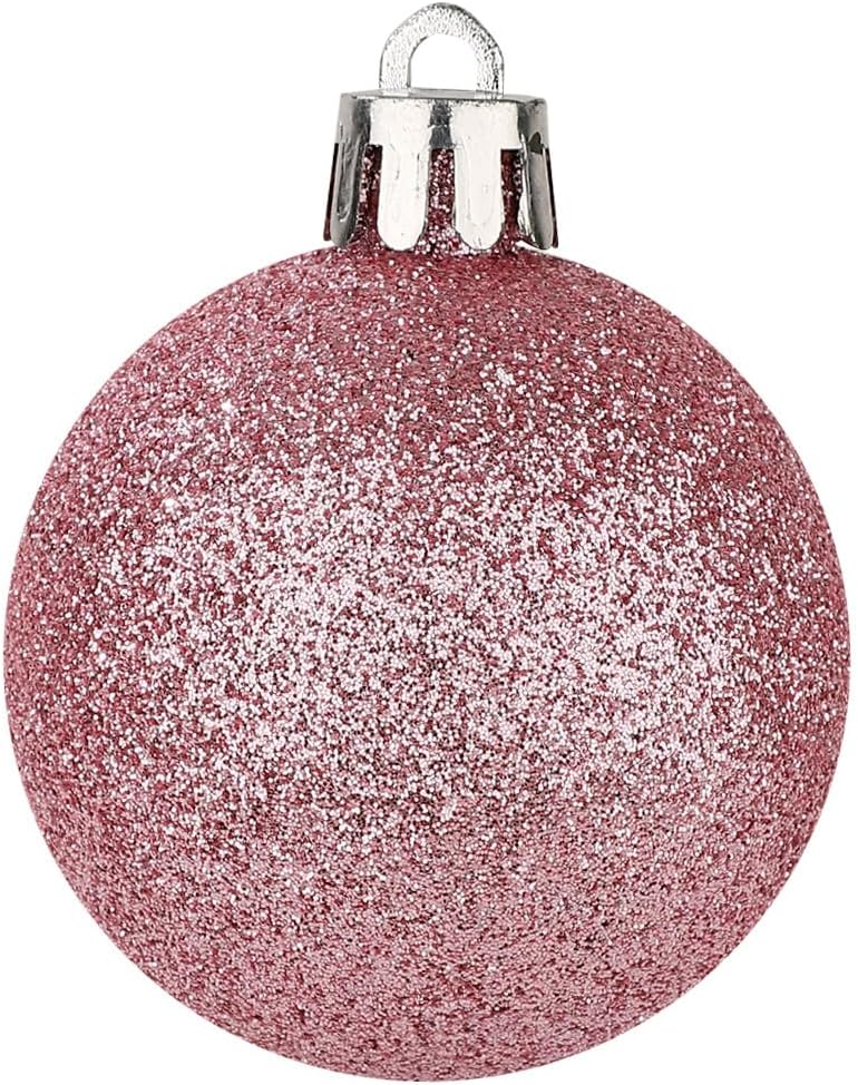 Sattiyrch Christmas Ball Ornaments 30ct, 60mm/2.36" Shatterproof Plastic Decorative Xmas Balls Ornaments Set (Pink)