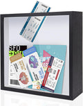 ZEEYUAN Adventure Archive Box 12x12inch Adventure Box for Travel Life in a Box Memories Shadow Box with Slot, Top Loading Tickets keepsake Box Display Travel Frame, ZYBOX01