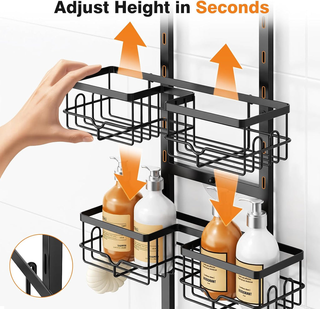 Shower Caddy Hanging, Adjustable Bathroom Organizer 3 Tier Shelf Rustproof