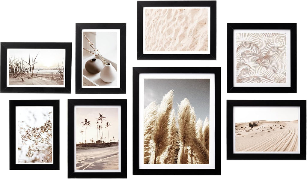 ArtbyHannah Gallery Wall Frame Set, 8 Pack Black Picture Frames, Small