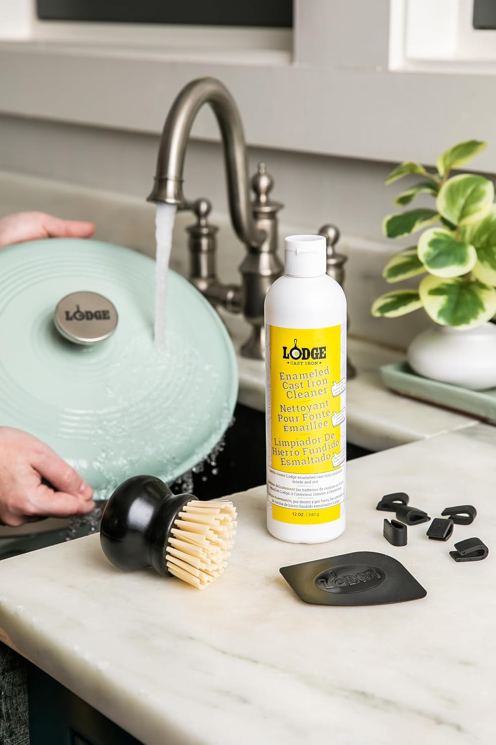 Lodge Enameled Cast Iron and Ceramic Stoneware Care Kit, 5 Piece