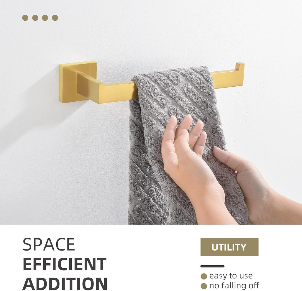 Angle Simple Towel Holder Brushed Dark Gold, Bathroom Towel Rack 10.24-Inch