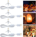 Accessory Cord with One LED Light Bulb - 6ft UL-Listed Cord with On/Off Switch, C7 LED Bulb for Christmas Village House Halloween Pumpkin Blow Mold, Ceramic Tree, Salt Lamp, Craft Project, 4 Pack