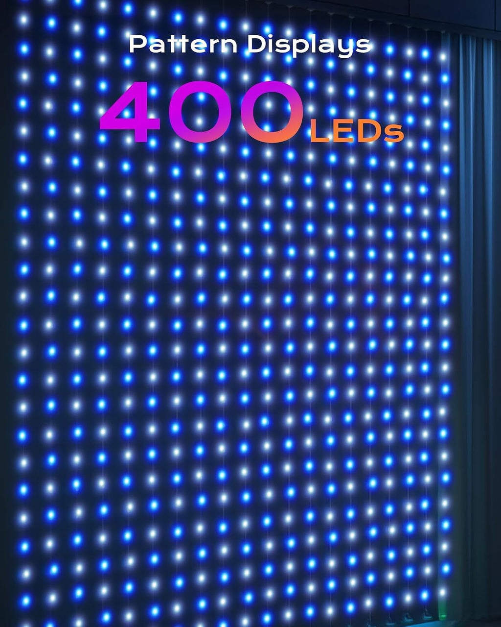 Brightown 400 LED RGB Smart Curtain Fairy Lights with Remote, 6.6x6.6ft