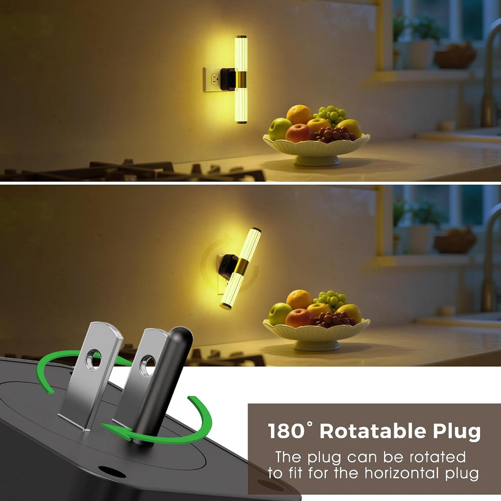 L LOHAS LED Rotating Night Light, Night Lights Plug into Wall, Light Sensor