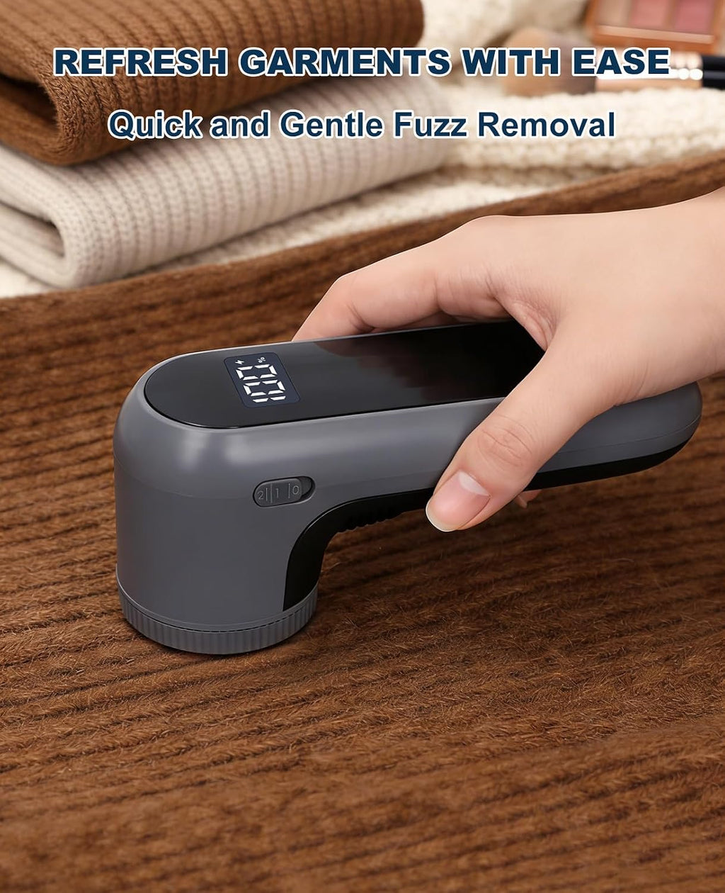Fabric Shaver Lint Remover for Clothes, Sweater Defuzzer with LED Display