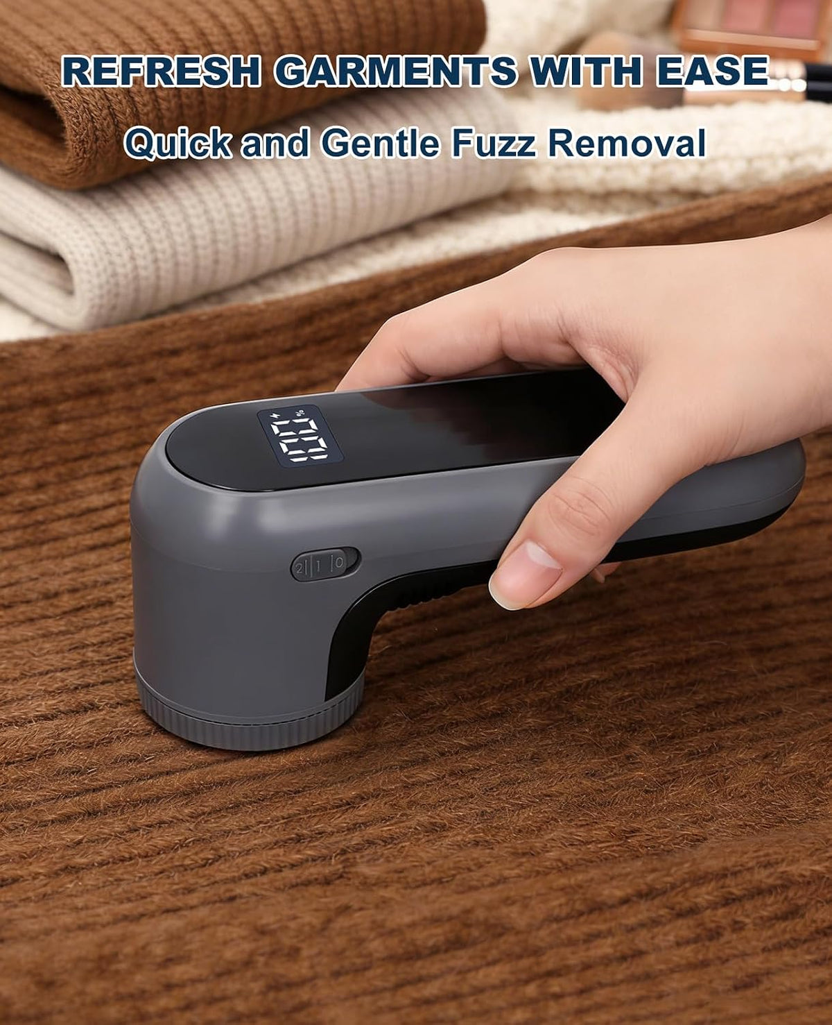 Fabric Shaver Lint Remover for Clothes, Sweater Defuzzer with LED Display