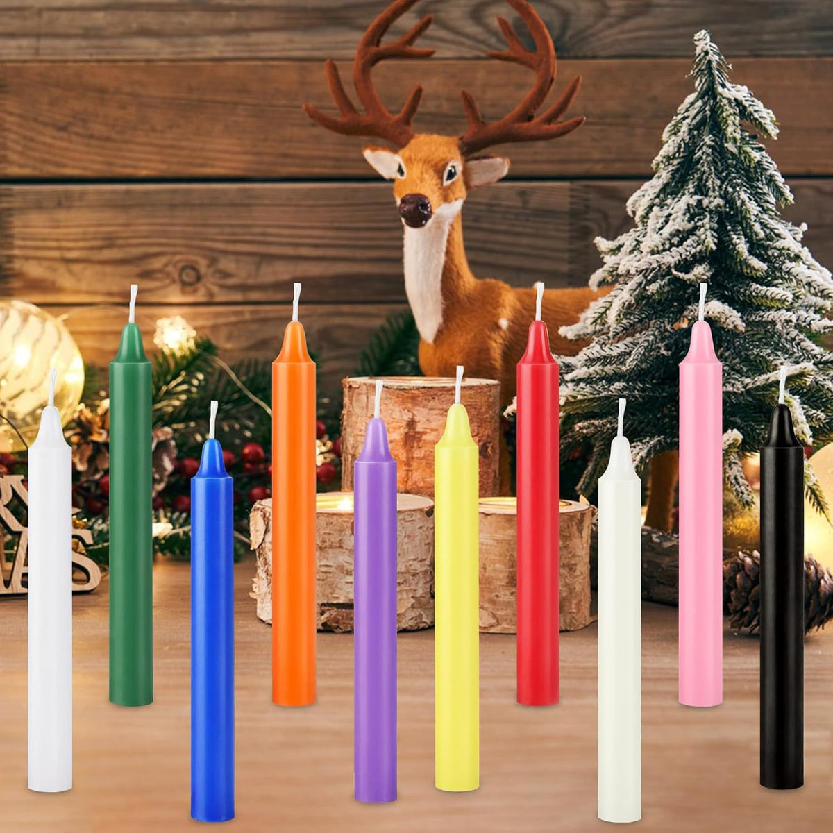 Spell Candles 40 Pack Bulk - 4 Inch Colored Mini Taper Candles for Rituals, Witchcraft & Wiccan Altar, Unscented Candles Compatible with Chime Holders, Prayer, Meditation, Birthday Decor