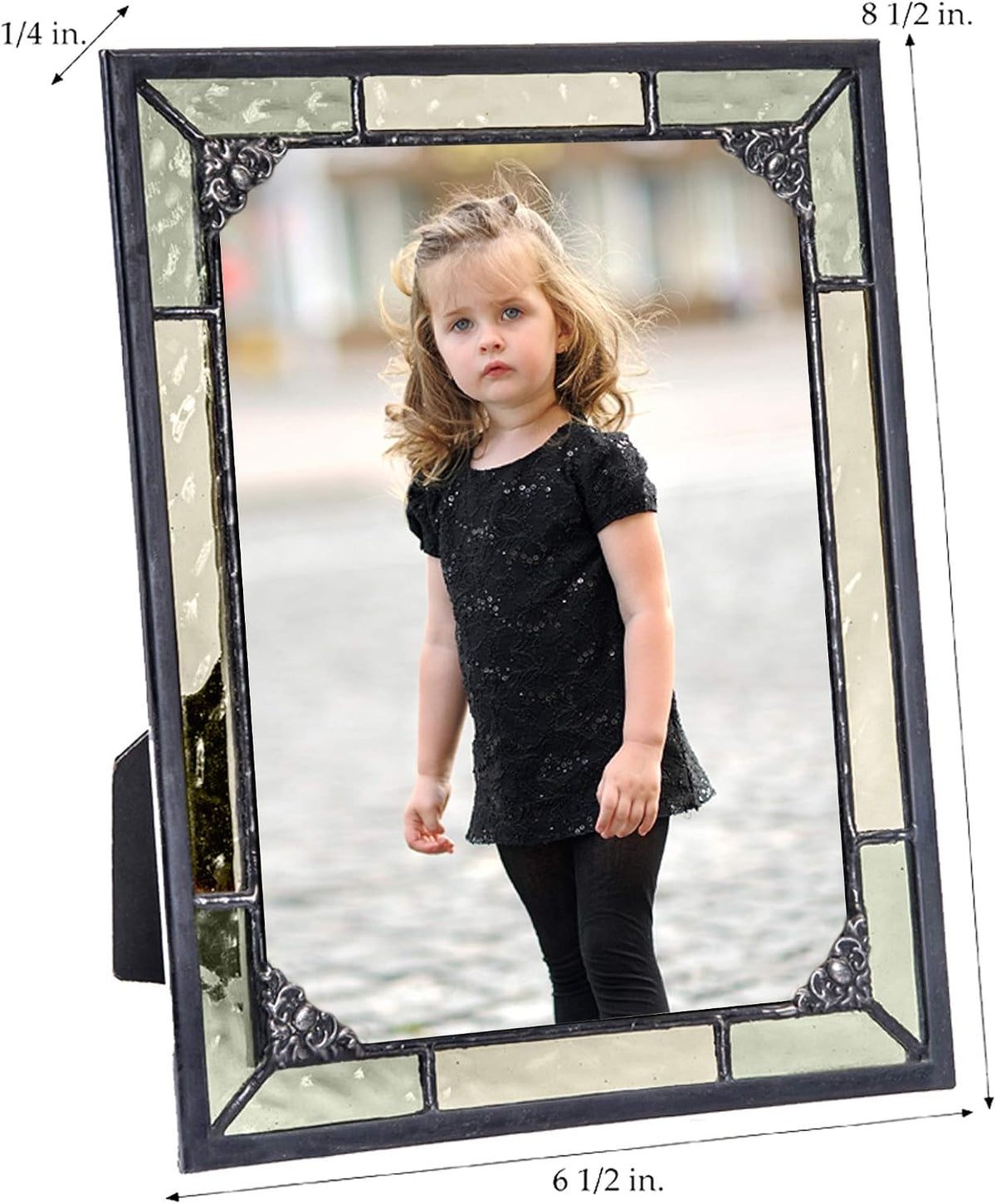J Devlin Vintage Glass Picture Frame, 5x7 Horizontal/Vertical, Multicolor