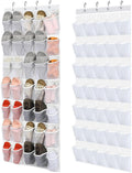 Windyun 2 Pcs Large over The Door Shoe Organizer, 70 Pockets, White